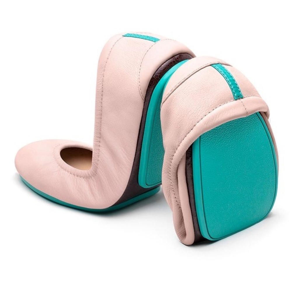 Tieks Ballet Flats Women 5 Blush Pink Leather Foldable Split Sole - Picture 2 of 13